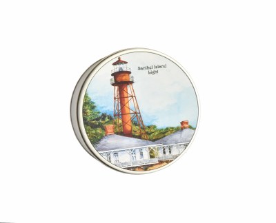 4.5" Round Sanibel Light House Tin