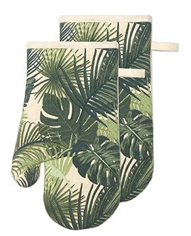12" Set of 2 Palm Leaves Oven Mitts