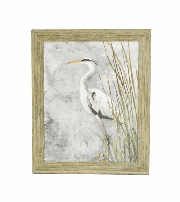 30.5" x 24.5" White Heron Grey 2 Gel Framed