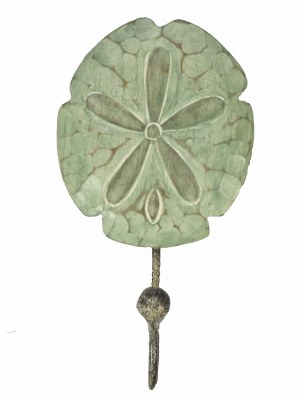 10" Seafoam and Gray Sand Dollar Wall Hook