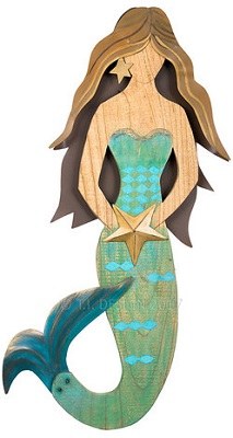 32" Wood Mermaid Plaque