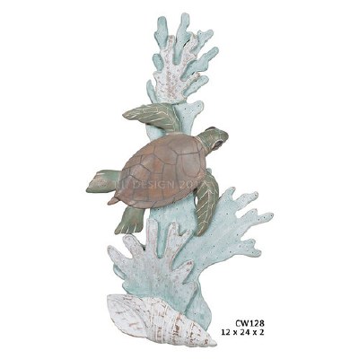 24" Muted Pastel Right Turtle Reef Plaque