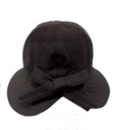 12" Black Cotton Face Saver Brim Hat With Bow