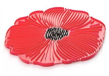 8" Red Silicone Poppy Flower Trivet