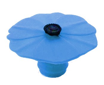2" Blue Silicone Poppy Flower Bottle Stopper