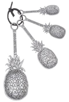 5" Set of 4 Silver Pineapple Measuring Spoons