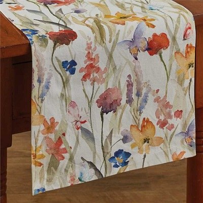 36" x 13" Multicolor Enchantment Floral Table Runner