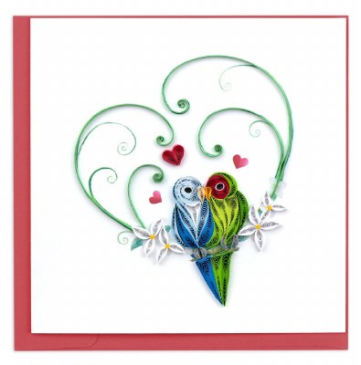 6" x 6" Quilling Love Birds Card