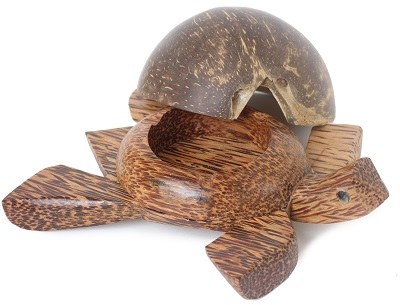 6" Brown Coconut Turtle Box