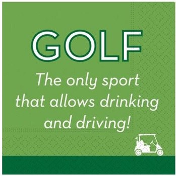 5" Square Golf Drinking and Driving Paper Beverage Napkins