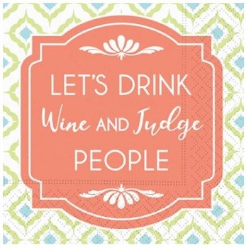 5" Square Drink Wine and Judge People Paper Beverage Napkins