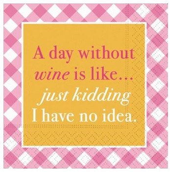 5" Square Day Without Wine Paper Beverage Napkins