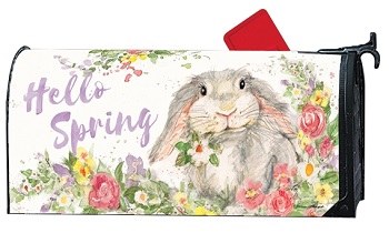 20" x 18" Hello Spring Bunny Magnetic Mailwrap
