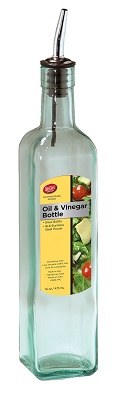 16 oz Green Glass Oil Bottle With Pourer