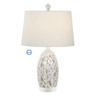 25" Off White Finish Coral Open Work Night Light Lamp