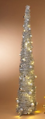 6' LED Silver Pop-up Christmas Tree