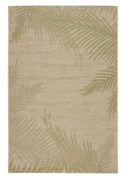 5' x 7' Beige and Green Fronds Rug