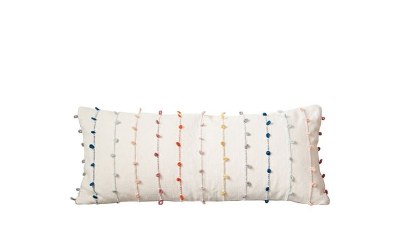 16" x 36" White Multicolored Loops Pillow