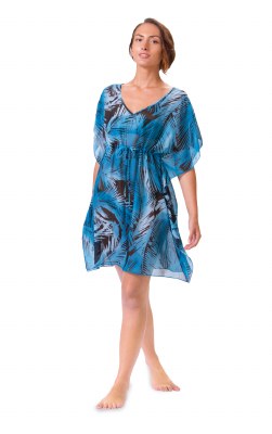 Small/Medium Black and Blue Palm String Cover Up