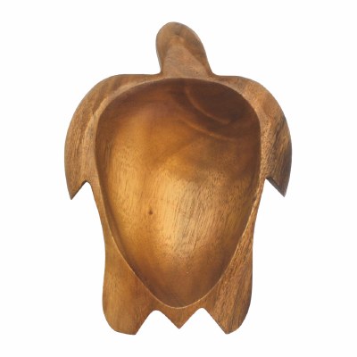 8" Wooden Turtle Dish