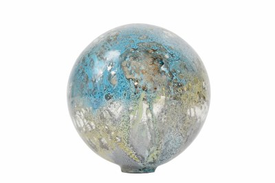 3" Blue On Silver Wishing Well Orb