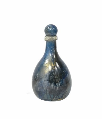 13" Blue and Gray Tibetan Sky Bottle With Top