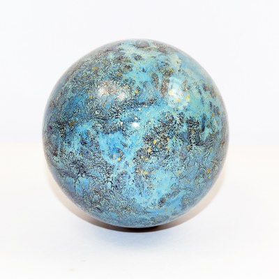 4" Azul Chispas Orb Glass