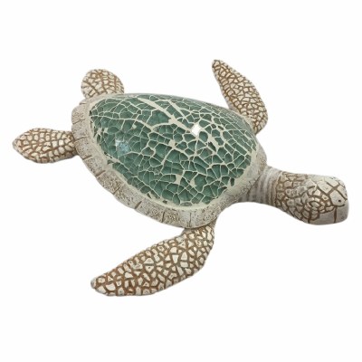 7" Polyresin Mosaic Sea Turtle