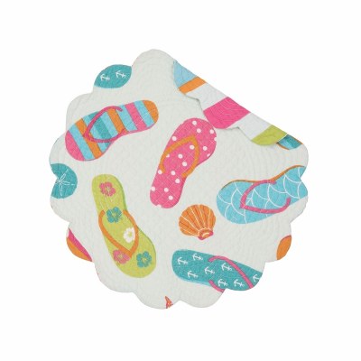 17" Round Flip Flop Life Reversible Placemat