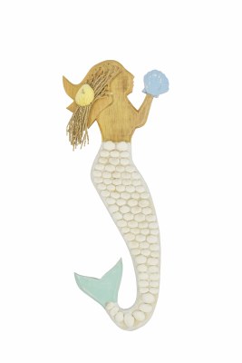 Mermaid Profile with Shells Wall Plaque