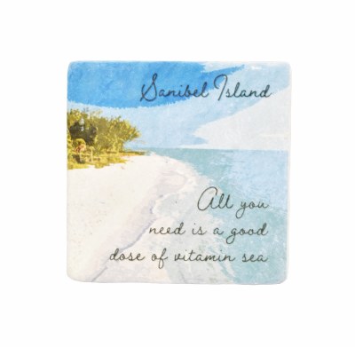 2" Square Sanibel Vitamin Sea Magnet