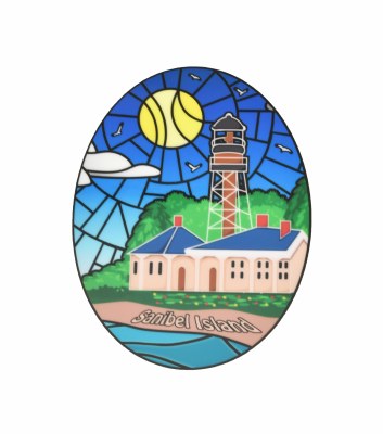 5" Oval Sanibel Island Lighthouse Window Cling