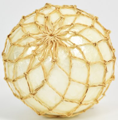 3.5" White Capiz Orb in Net