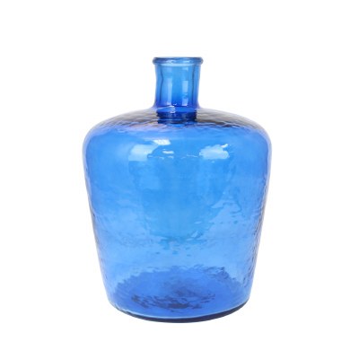 12" Blue Glass Vase