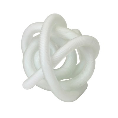 5" White Glass Knot Orb