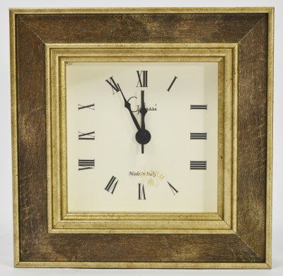 4" Square Iridescent Cambridge Clock