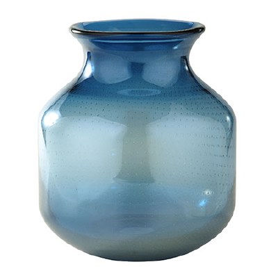 10" Blue Ombre Glass Vase
