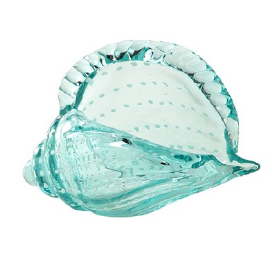 7" Green Glass Conch