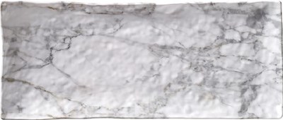 15" Rectangle White Faux Marble Platter