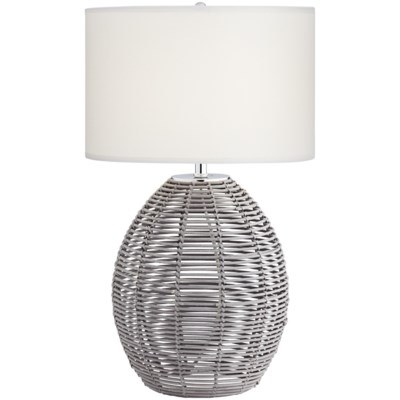 29" Gray Basket Table Lamp
