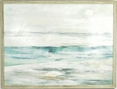 32" x 42" Aqua Horizon in Gray Frame