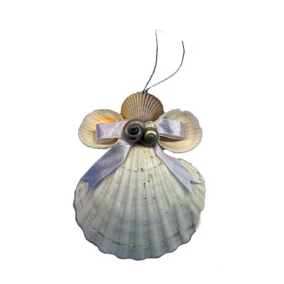5" White Shell Angel Ornament
