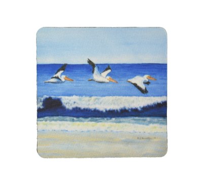 4" Square Pelicans Water Coaster