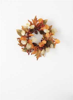 6.5" Fall Leaf Candle Ring Fall and Thanksgiving Decoration