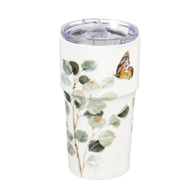 13 Oz Butterfly Insulated Ceramic Mug