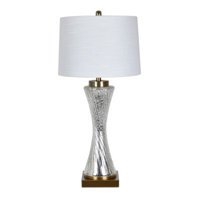 33" Silver Crackle Glass Twist Table Lamp