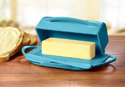 9" Aqua Butterie Dish With Spreader