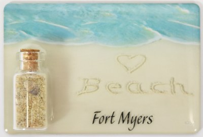 Fort Myers "Beach" With Sand Jar Magnet