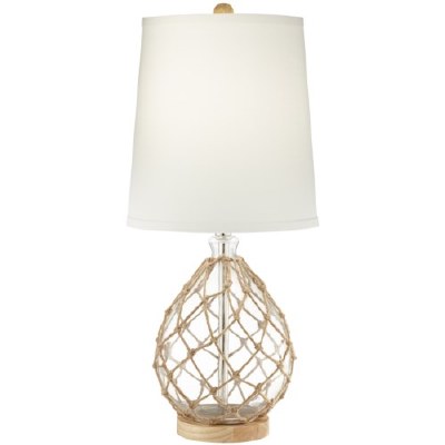 28" Net Over Clear Glass Table Lamp