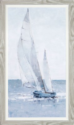 35" x 19" Gray Seas 1 Gel Framed Print